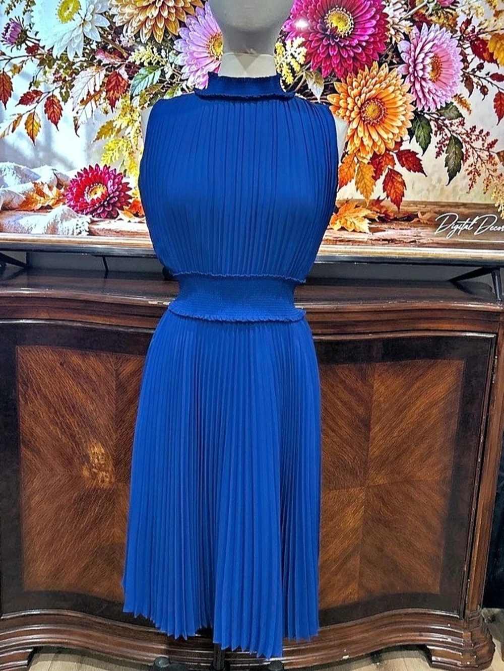 Nanette Lepore Nanette Lepore Pleated Midi Dress Pleated Midi Dress Blue Size 8
